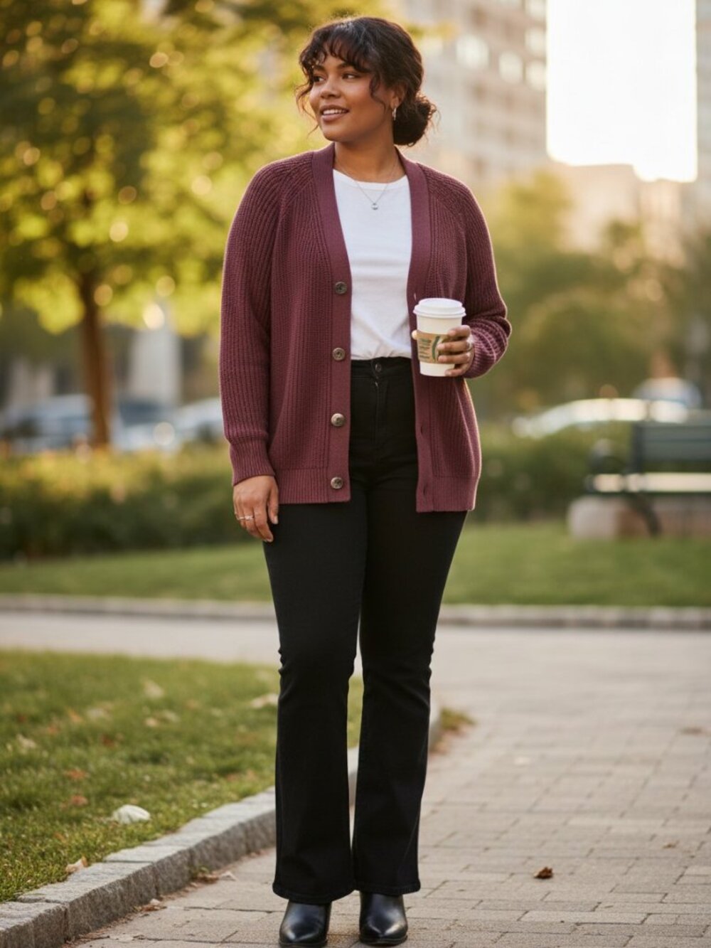 Gap Cardigan Women XL Burgundy NWOT Ribbed Knit Cotton Button Front